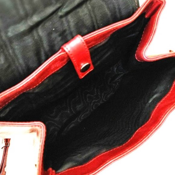 WHY Vintage Burgundy Red Genuine Leather Backpack Silver-tone Turn lock … - Picture 9 of 13